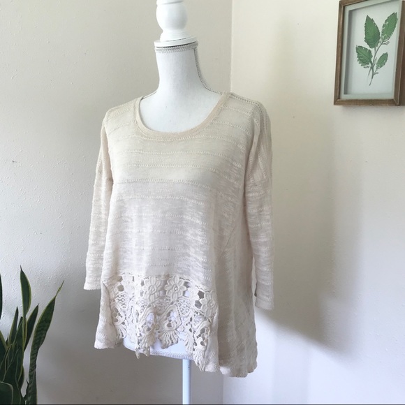 Chelsea & Violet Sweaters - Chelsea & Violet Gauzey Lace Sweater Top